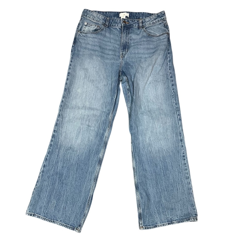 H&M LIGHT WASH HIGH WAISTED (Wide Leg) JEANS